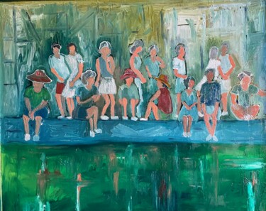 Peinture intitulée "QUAIS DE SEINE" par Valérie Morin, Œuvre d'art originale, Huile Monté sur Châssis en bois