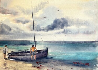 Pintura intitulada "Ready to go" por Svetlana Kostina, Obras de arte originais, Aquarela