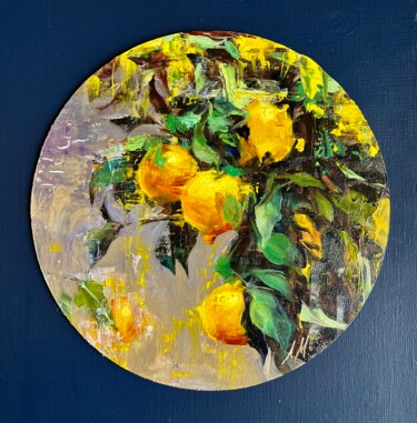 绘画 标题为“Lemons and leaves.C…” 由Elena Mashajeva-Agraphiotis, 原创艺术品, 油