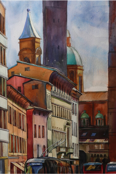 Painting titled "Bologna 2" by Sviatlana Danskaya, Original Artwork, Watercolor