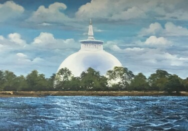 "Serenityy" başlıklı Tablo Aryawansa Kumarasinghe tarafından, Orijinal sanat, Akrilik Ahşap Sedye çerçevesi üzerine monte ed…