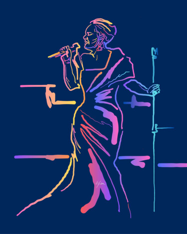 数字艺术 标题为“Adele in concert” 由Wannott Bakker, 原创艺术品, 数字油画