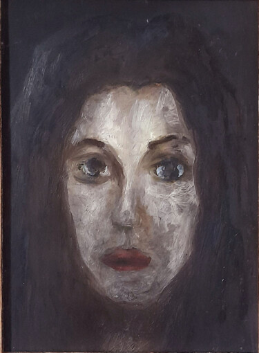 Pittura intitolato "La Bruna 80" da Aristide Gattavecchia, Opera d'arte originale, Tempera Montato su Telaio per barella in…