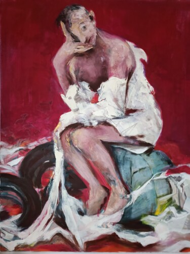 Peinture intitulée "reflexion" par Laurence Pustoc'H, Œuvre d'art originale, Huile