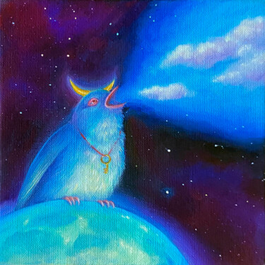 绘画 标题为“Day singer” 由Julia Kuzina, 原创艺术品, 油 安装在木质担架架上