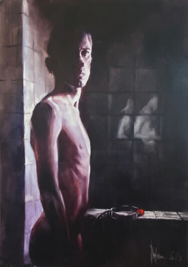 Painting titled "A different reality." by Igor Shulman, Original Artwork, Oil Mounted on Wood Stretcher frame