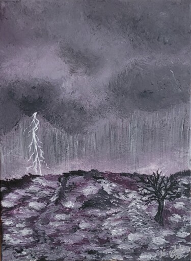 绘画 标题为“tempête nocturne” 由Dochka Docheva, 原创艺术品, 丙烯