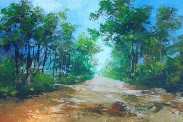 Painting titled "The Road Less trave…" by Aryawansa Kumarasinghe, Original Artwork, Acrylic Mounted on Wood Stretcher frame