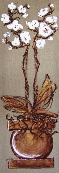 Peinture intitulée "ORCHIDEE PALOMA" par Cardoso Manu, Œuvre d'art originale, Huile Monté sur Châssis en bois