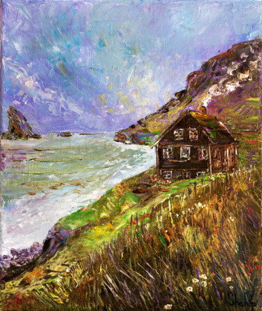 House By The Ocean Картина под названием "House By The Ocean" - Natalia Shchipakina, Подлинное произведение искусства, Масло Установлен на Дере…