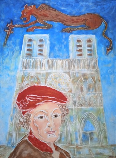 「Hommage à François…」というタイトルの絵画 Jean-Claude Bembenによって, オリジナルのアートワーク, オイル ウッドストレッチャーフレームにマウント