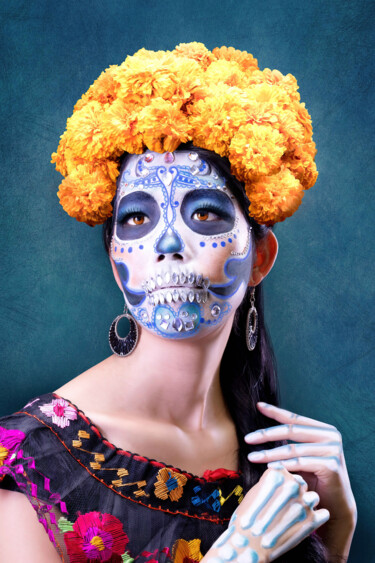 La Catrina in blue colors represents the water Photography titled "La Catrina in blue…" by R&N Photography, Original Artwork, Digital Photography
