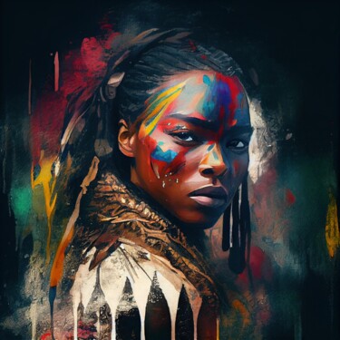Arte digital titulada "Powerful American N…" por Chromatic Fusion Studio, Obra de arte original, Oleo