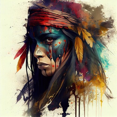 Arte digital titulada "Powerful American N…" por Chromatic Fusion Studio, Obra de arte original, Oleo