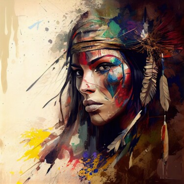 Arte digital titulada "Powerful American N…" por Chromatic Fusion Studio, Obra de arte original, Oleo