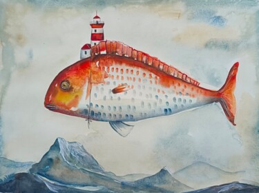 绘画 标题为“Sopra Le Montagne” 由Evgenia Smirnova, 原创艺术品, 水彩