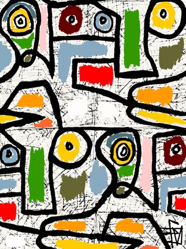 数字艺术 标题为“figurations libres 3” 由Franck Vidal, 原创艺术品, 数字油画