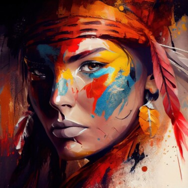 Arte digital titulada "Powerful American N…" por Chromatic Fusion Studio, Obra de arte original, Oleo