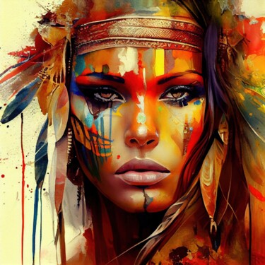 Arte digital titulada "Powerful American N…" por Chromatic Fusion Studio, Obra de arte original, Oleo