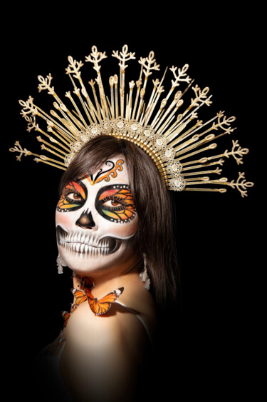 A portrait of La Catrina with monarch butterflies Photography titled "A portrait of La Ca…" by R&N Photography, Original Artwork, Digital Photography