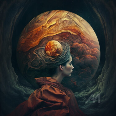 Картина под названием "Planet sublimation" - Pulchra Family, Подлинное произведение искусства, Цифровая живопись