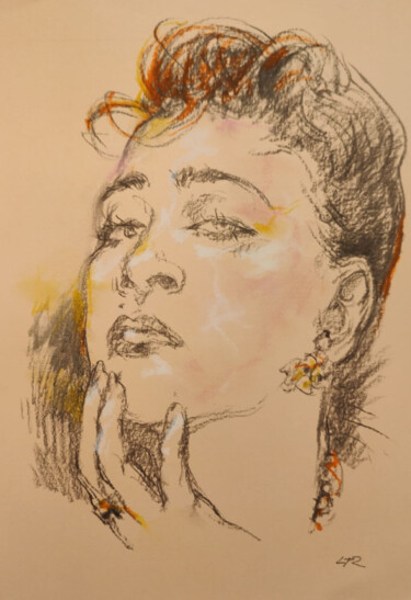 Disegno intitolato "MADONA" da Traian Laie, Opera d'arte originale, Matita
