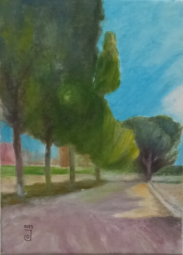 Pintura titulada "Camino al Paque de…" por Jose Oña Jurado, Obra de arte original, Oleo
