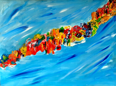 Peinture intitulée "CHEMINEMENT" par Maryse Houppilliart, Œuvre d'art originale, Acrylique Monté sur Châssis en bois