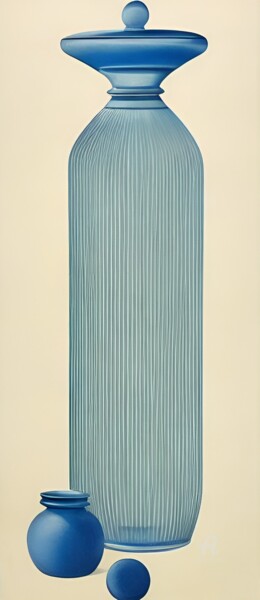 Arts numériques intitulée "Bluemania n°1" par Artynkom, Œuvre d'art originale, Acrylique