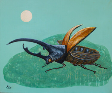 The Moon, Hercules, and The Magic Pool (Beetle) 제목이 "The Moon, Hercules,…"인 미술작품 Mariya Smirnova로, 원작, 아크릴