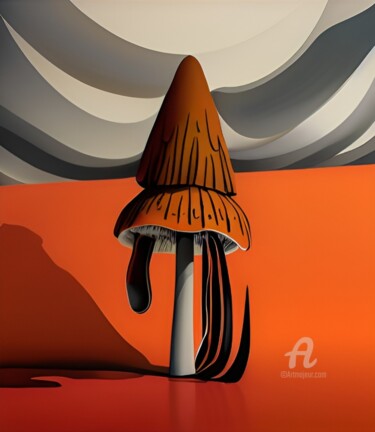 Prenten & gravures getiteld "Mushroom area N°2" door Artynkom, Origineel Kunstwerk, Digitale afdruk