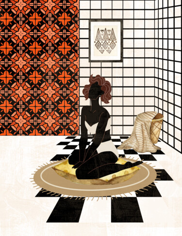 Digital Arts titled "Bohemian women on t…" by Dounia Jaaboub, Original Artwork, Digital Painting