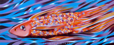 Painting titled "Little fish 8" by Federico Cortese, Original Artwork, Oil
