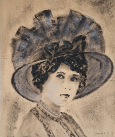 Peinture intitulée "HULE SUR PAPIER KRA…" par Jocelyne Cornet, Œuvre d'art originale, Huile Monté sur Verre