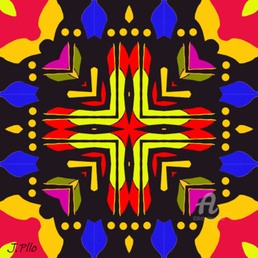 Arte digital titulada "Mandala 14" por Joseph Pllo, Obra de arte original, Pintura Digital