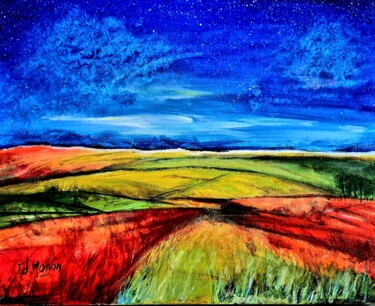 Painting titled "Série  " Rêves onir…" by Edwige Manon (edman), Original Artwork, Acrylic Mounted on Wood Stretcher frame