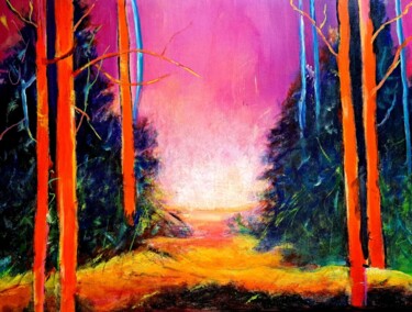 Painting titled "" Vision érrante "" by Edwige Manon (edman), Original Artwork, Acrylic Mounted on Wood Stretcher frame