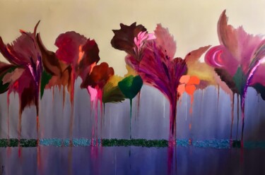 Malerei mit dem Titel "flores de Bach" von Phil-Juan Masure, Original-Kunstwerk, Öl