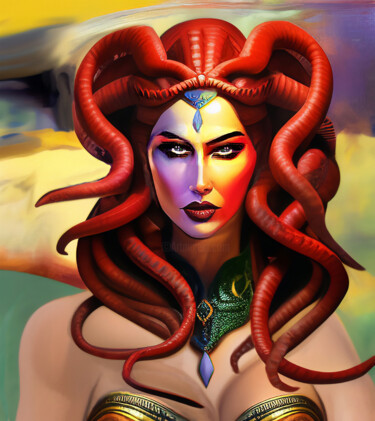 数字艺术 标题为“Medusa” 由Michele Poenicia, 原创艺术品, 数字油画