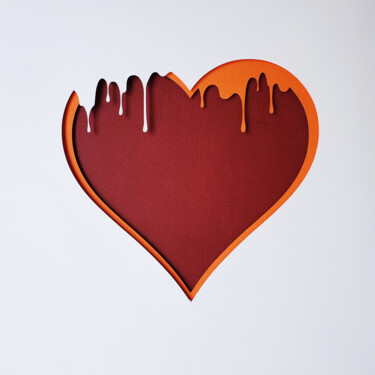 MELTING HEART FORMING 雕塑 标题为“MELTING HEART FORMI…” 由Daniel Du Preez, 原创艺术品, 纸