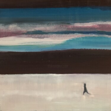 Painting titled "Snow Walk" by Alex Steele-Mortimer, Original Artwork, Oil