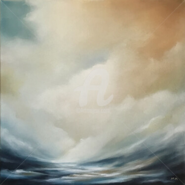 Light In The Deep Sea - Original Seascape Oil Painting Painting titled "Light In The Deep S…" by Mullo, Original Artwork, Oil