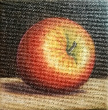 Ζωγραφική με τίτλο "Pomme peinture a l`…" από Steivan Loundou, Αυθεντικά έργα τέχνης, Λάδι Τοποθετήθηκε στο Ξύλινο φορείο σκ…