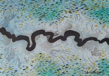 绘画 标题为“The river down ther…” 由Aristides Meneses, 原创艺术品, 油