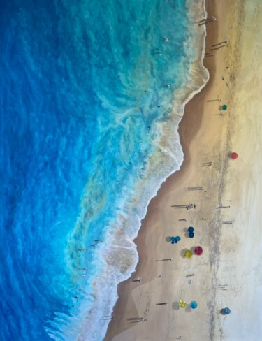 Peinture intitulée "Vue du ciel" par Linda Bonnaffous, Œuvre d'art originale, Huile