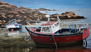 Peinture intitulée "Marée basse dans le…" par Gérard Nicaud, Œuvre d'art originale, Huile