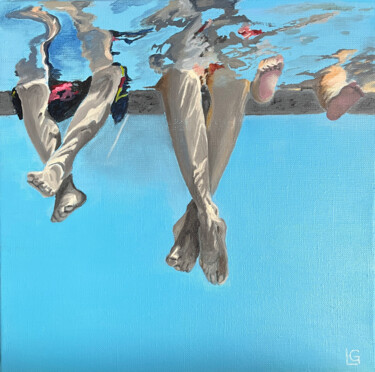 绘画 标题为“Les pieds dans l'eau” 由Linda Bonnaffous, 原创艺术品, 油