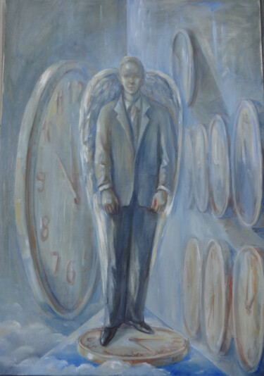 Painting titled "Deasupra Timpului" by Daniela Trandafir, Original Artwork, Oil