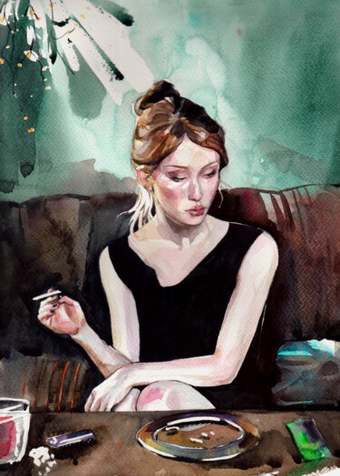 "Emily" Painting titled ""Emily"" by Leyla Zhunus, Original Artwork, Watercolor