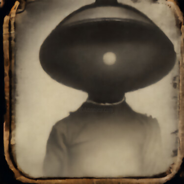 제목이 "SECOND VISITOR"인 디지털 아트 Josep Domènech로, 원작, AI 생성 이미지 판지에 장착됨